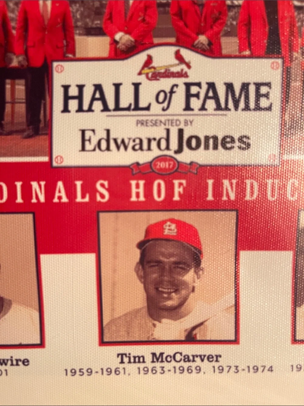 New in pkg. Hall of Fame 2017 Induction Class Poster - Red and crème/tan canvas.